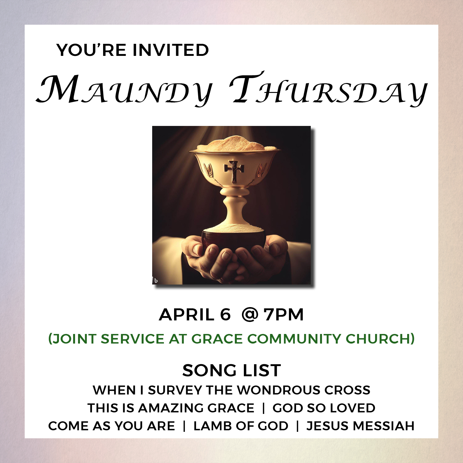 Maundy Thursday Lutheran Worship Songs