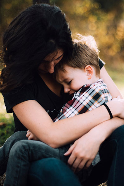 Daily Devotion - Praying with Jesus - Calling on God - Mother comforting her child