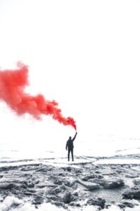 Devotion 28 Days of Prayer - Be Alert - Man with smoke flare