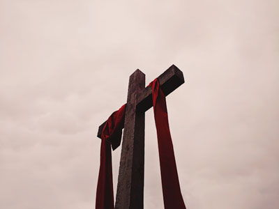 Daily Devotion - Faith Lutheran Church, Wesley Chapel, FL - Cross with red cloth