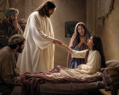 Daily Devotion - Faith Lutheran Church, Wesley Chapel, FL - Jesus raising Jairus' daughter from the deae.