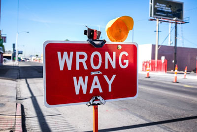The Other Six - Faith Lutheran Church, Wesley Chapel, FL - Wrong Way Sign
