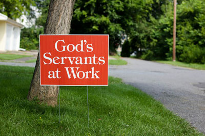The Other Six - Faith Lutheran Church, Wesley Chapel, FL - God's people at work sign